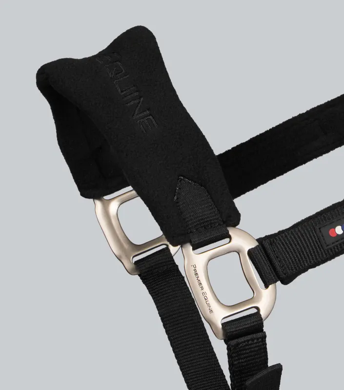 PE Fleece Padded Head Collar with Lead Rope Black
